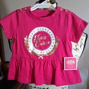 NWT Juicy Couture Pink and Gold Kids Tee 9-12 Months